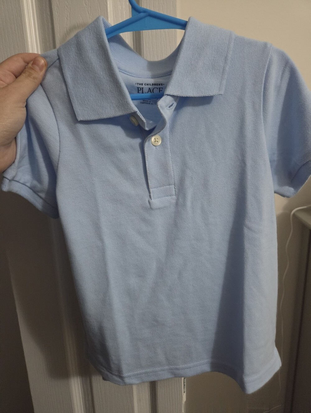 The Children's Place Baby Blue Polo Shirt - Short Sleeve Knit